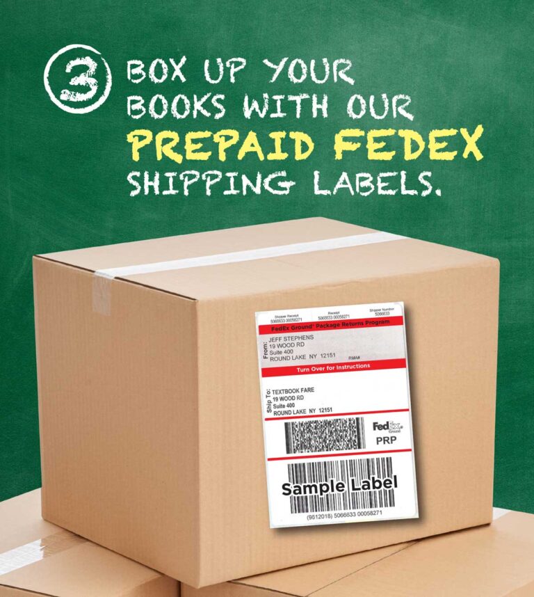 Box up your books with our PREPAID FEDEX shipping labels